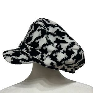 Vintage Breton Style Houndstooth Hat, One Size